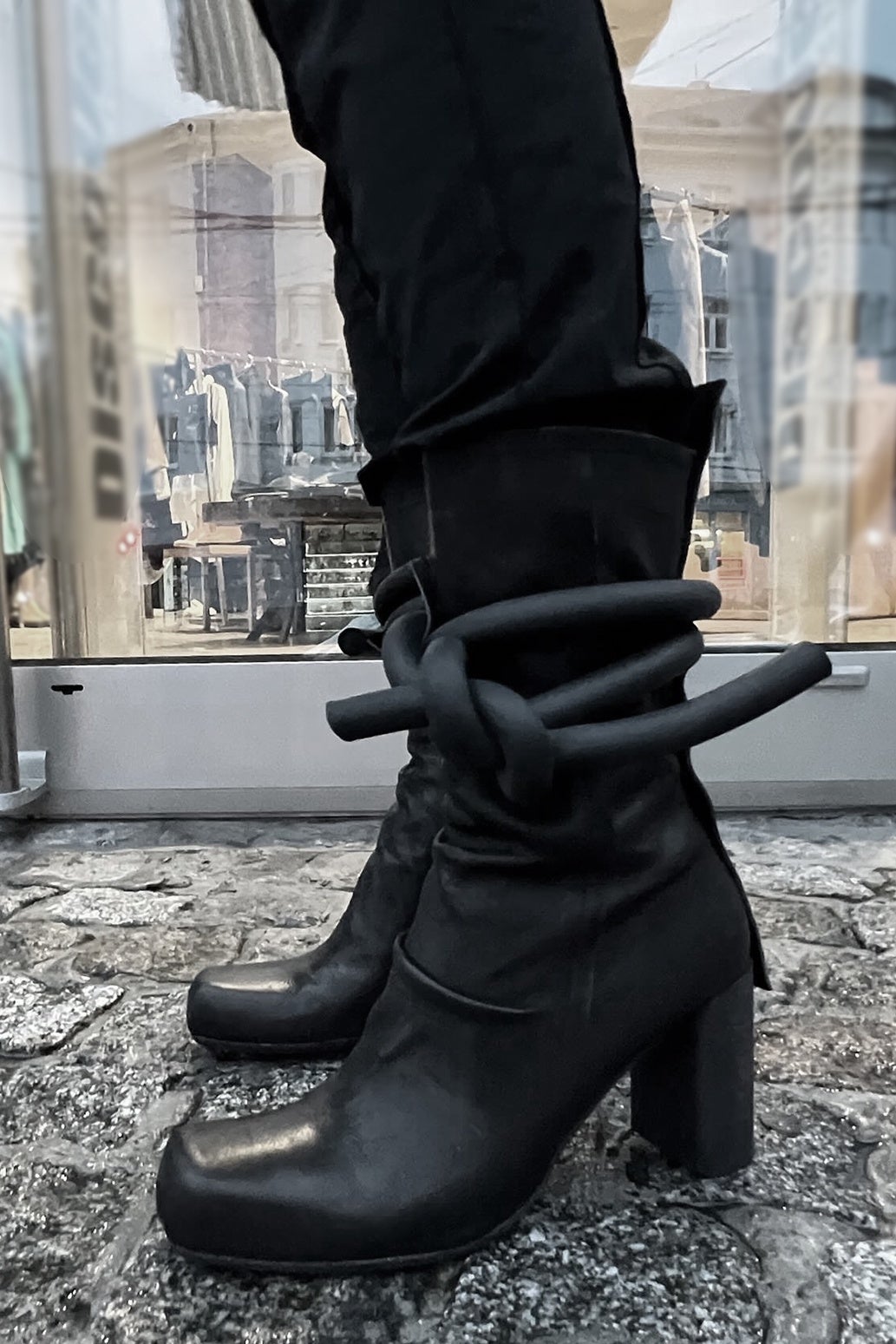 Canvas heeled boots best sale